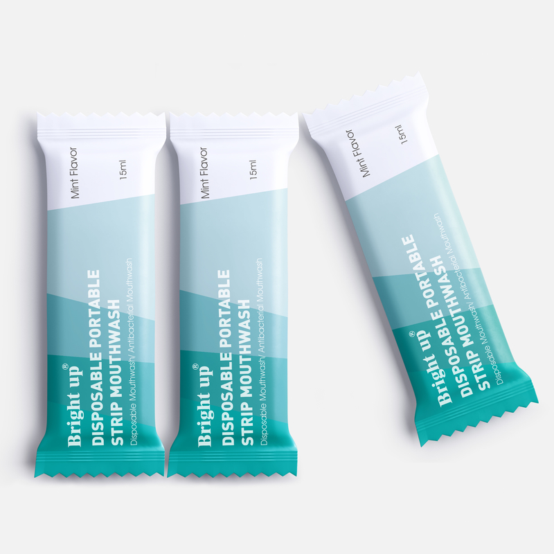 Cairan Pencuci Mulut Bebas Alkohol Rasa Mint Dengan Tas Sachet 10ml Label Pribadi
