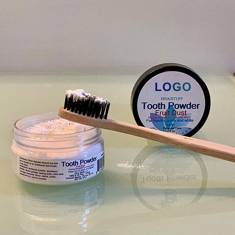 ODM Oral Care Teeth Whitening Powder V34 Korektor Warna Pasta Gigi Berbusa Ungu Putih