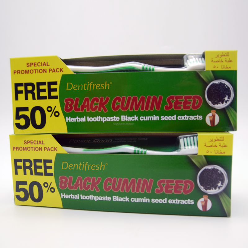GMP Teeth Whitening Pasta Gigi Sikat Gigi Set Herbal Organik Ekstrak Biji Jintan Hitam Miswak