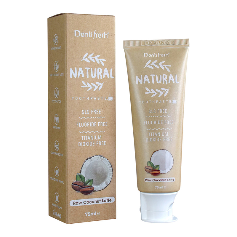 95g Gigi Whitening Pasta Gigi Natural Raw Coconut Latte Aroma SLS Gratis Herbal Essence Ekstrak Pasta Gigi