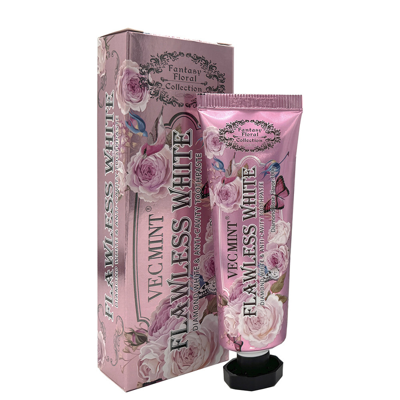 Gigi Whitening Bunga Aroma pasta gigi dengan Sorbitol Silikon 400g kertas putih tabung Kotak