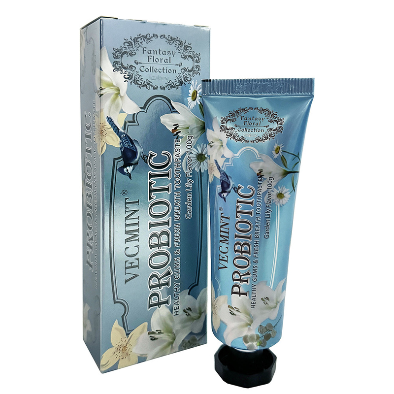 Gigi Whitening Bunga Aroma pasta gigi dengan Sorbitol Silikon 400g kertas putih tabung Kotak