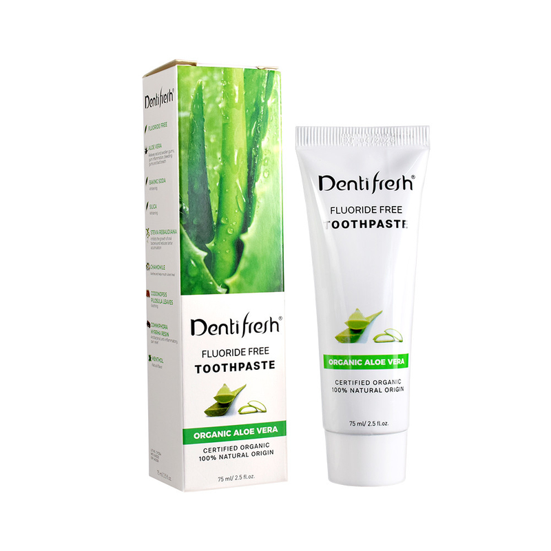 DENTIFRESH Natural Certified Aloe Vera Toothpaste 75ml untuk anak-anak dewasa bebas fluoride