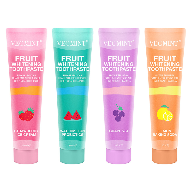 Vecmint 100ml Buah - Sertifikat Pasta Gigi Pemutih Beraroma - 4 Rasa Enak, Enamel - Pemutih Aman dan Kesegaran Buah