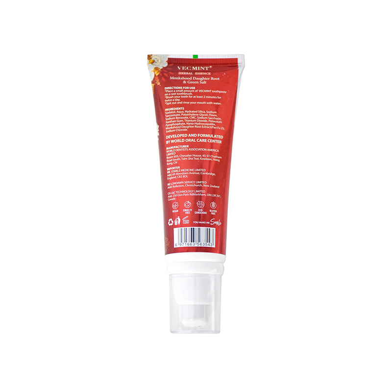 VECMINT Nano - Hyaluronic Acid Toothpaste - Ramuan Herbal dengan Monkshood, Daughter Root & Green Salt 100ml