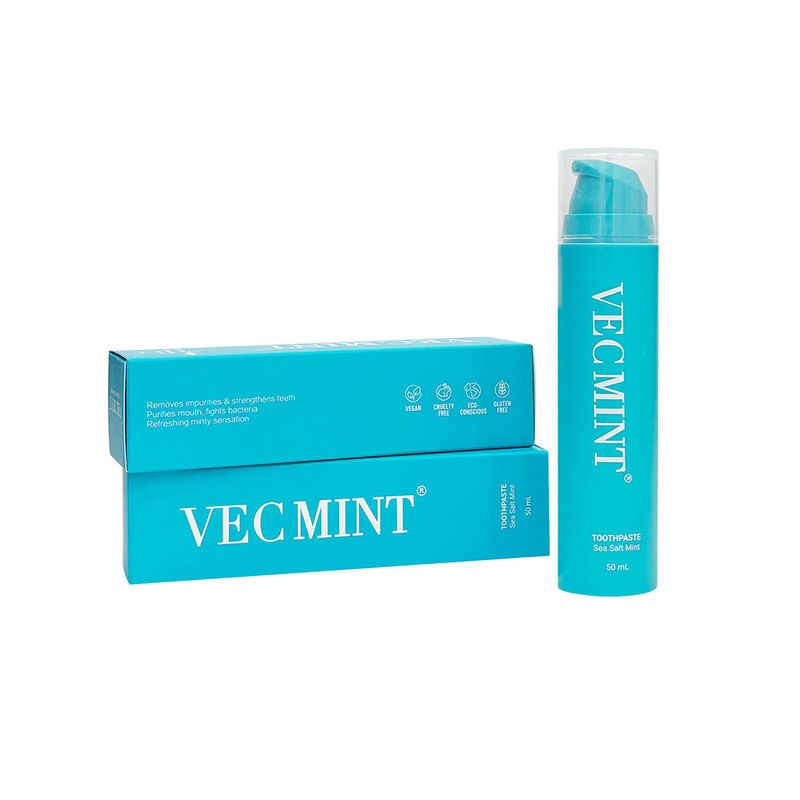 Wholesale VECMINT 50mL Sea Salt Mint Pump-Type Toothpaste - Deep Teeth Cleaning Fresh Breath Personal Care Item