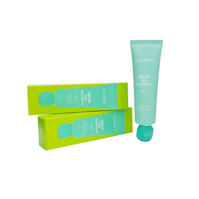 Pasta gigi teh hijau segar yang tahan lama sepanjang hari VECMINT - 100% bahan alami, bersih alami & perawatan mulut kesegaran diperpanjang (100g)