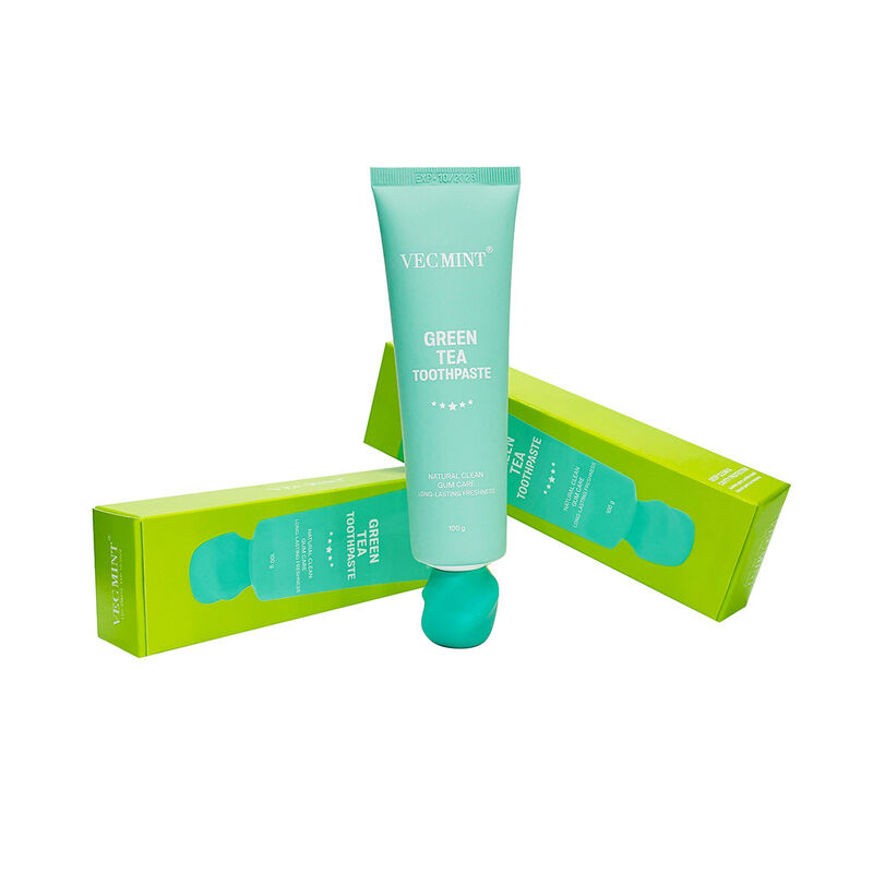 Pasta gigi teh hijau segar yang tahan lama sepanjang hari VECMINT - 100% bahan alami, bersih alami & perawatan mulut kesegaran diperpanjang (100g)
