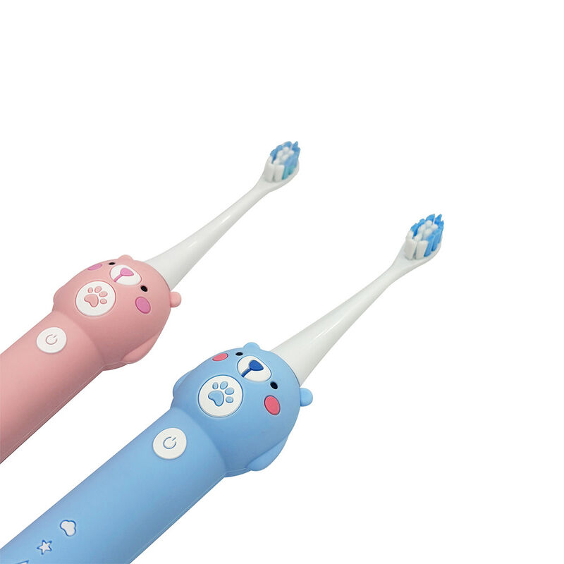 Sikat Gigi Elektrik Anak Baby Blue Bear - 2 Kepala Sikat (Bulu Halus) Sikat Gigi Sonic Tahan Air dengan 3 Mode untuk Anak Usia 3-15 Tahun Kit Perawatan Mulut